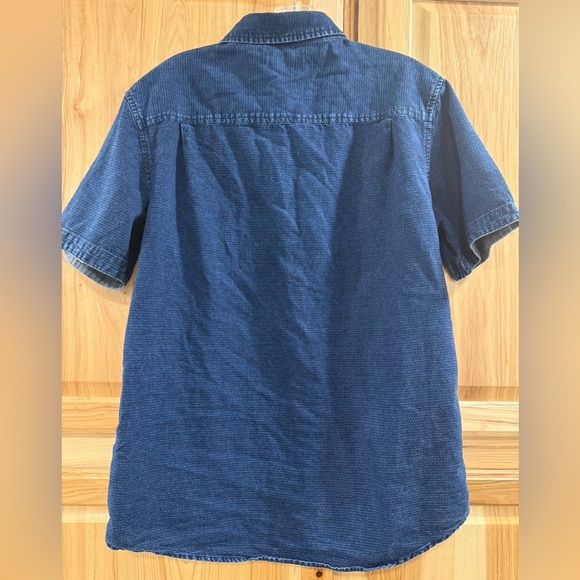 Retrofit Brand Blue Casual Button Down Short Sleeve Shirt 100% Cotton Versatile - Picture 3 of 9